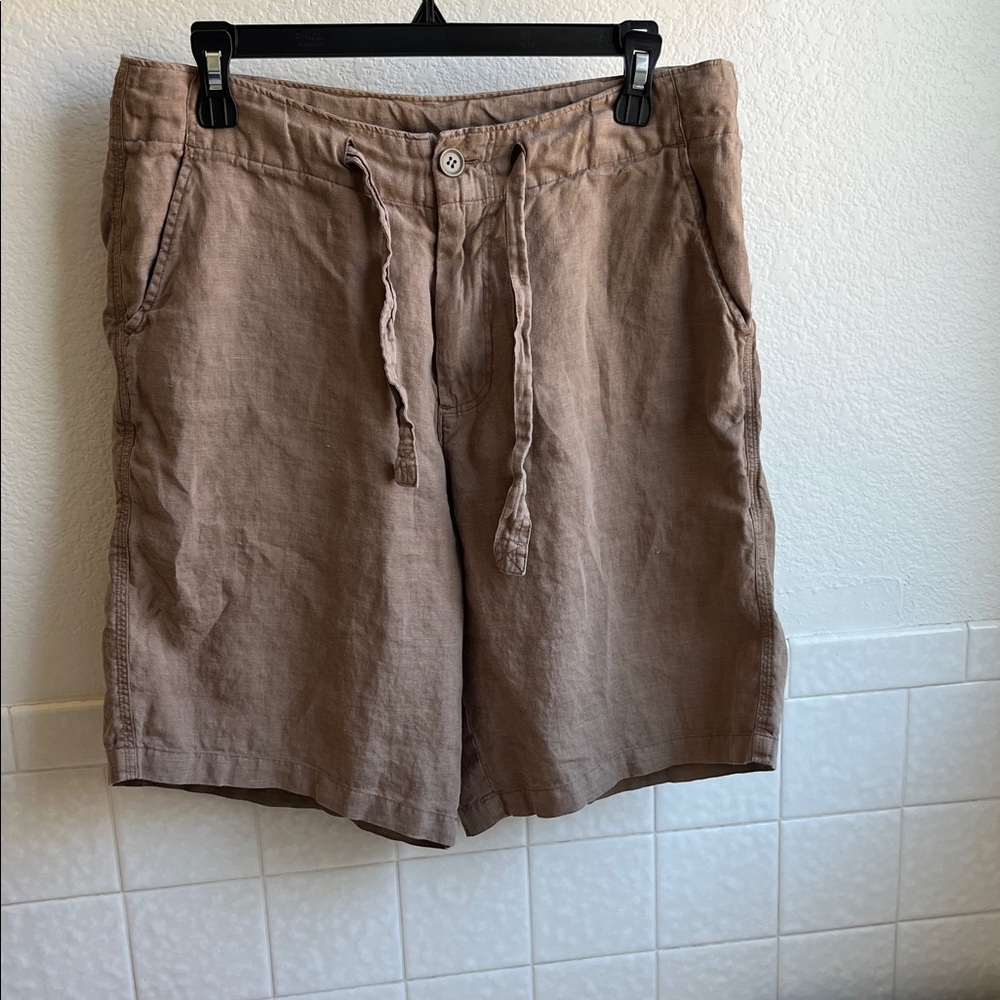 Saks Fifth Avenue Brown Linen Shorts